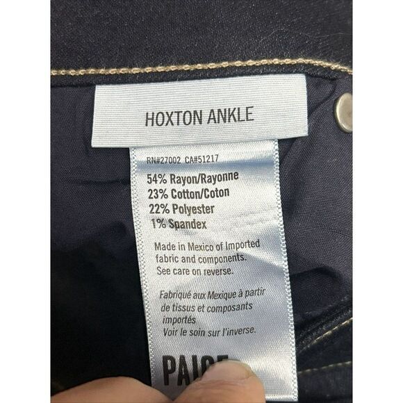 PAIGE JEANS WOMENS size 25  HOXTON ANKLE Denim Daily Stretch Slim Fit NWOT - Picture 7 of 11